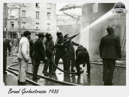 Brand an der Gerbestrasse im Jahr 1935