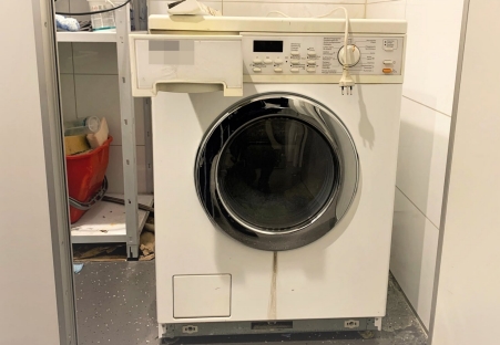 Bild der defekten Waschmaschine