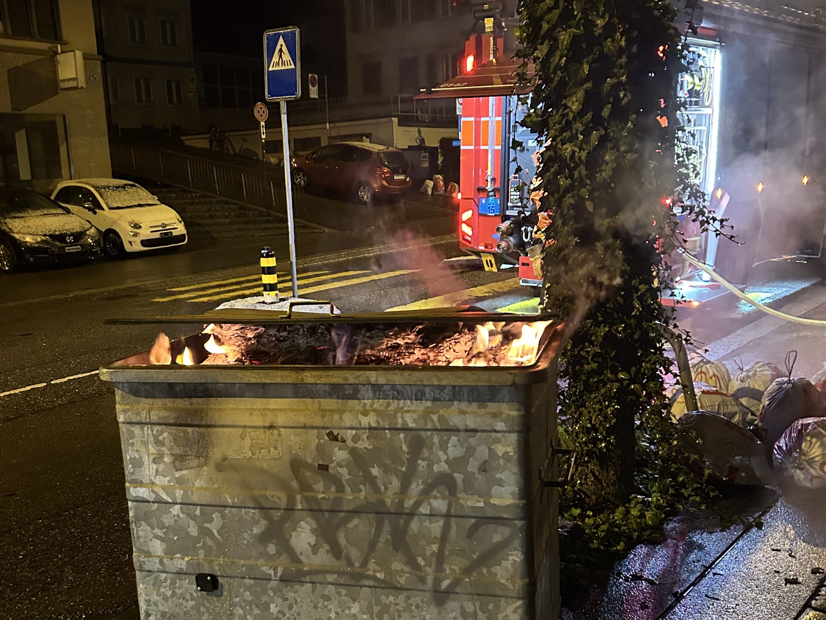 M&uuml;lltonnenbrand